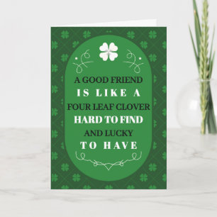 St. Patrick's Day Fyrklöver Vänskap Helgkort