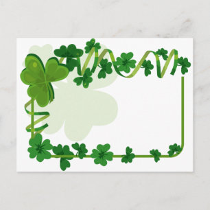 St. Patrick's Day Fyrklövrare Lucky Shamrocks Vykort