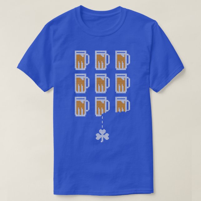 St patricks day Gamer Beer Glass Arcade Retro Vide T Shirt (Design framsida)