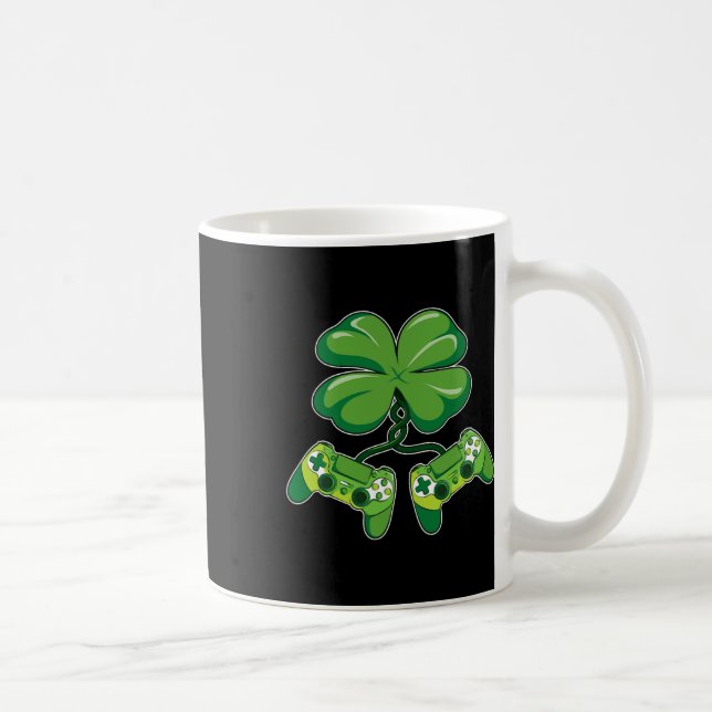 St. Patrick's Day Gamer Funny Video Game Controlle Kaffemugg (Höger)