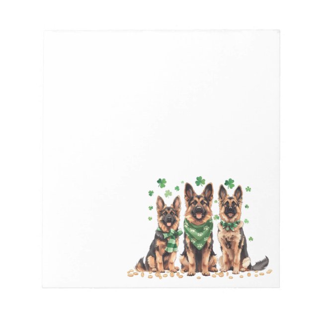 St. Patrick's Day German Shepherd Hundar Anteckningsblock (Framsida)