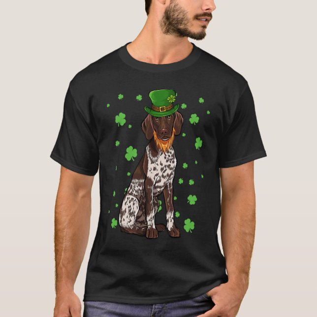 St Patricks Day German Shorthaired Pointer Dog Sha T Shirt (Framsida)