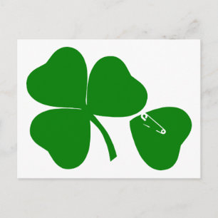 St patrick's day Get Lucky Safety Pin-vykort Vykort