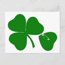St patrick's day Get Lucky Safety Pin-vykort Vykort