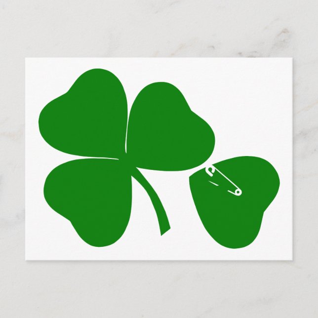 St patrick's day Get Lucky Safety Pin-vykort Vykort (Framsida)