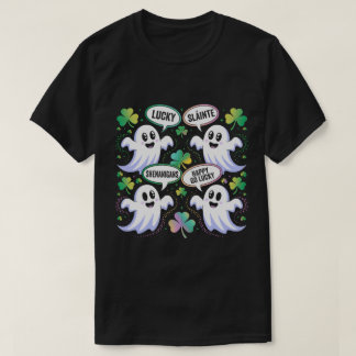 St. Patrick's Day Ghost Rainbow Ghost Shamrock T Shirt