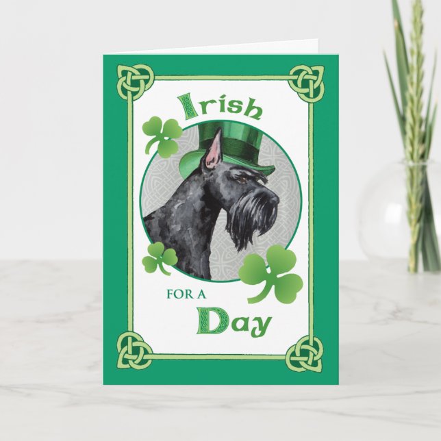 St. Patrick's Day Giant Schnauzer Kort (Framsida)