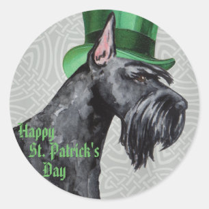 St. Patrick's Day Giant Schnauzer Runt Klistermärke
