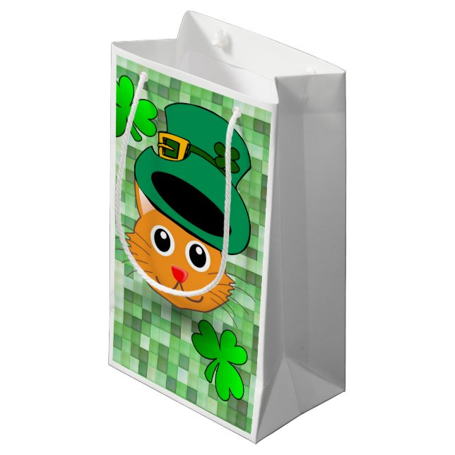 St. Patrick's Day Gift Bag Cat (Framsidan Vinklad)