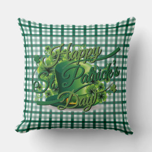 St patrick's day Gingham Grönt Pillow Kudde