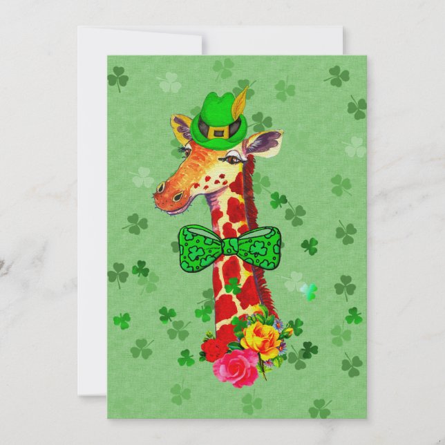 St. Patrick's Day Giraffe Inbjudningar (Framsida)