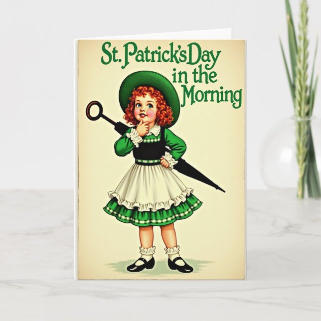 St Patricks Day Girl Card Kort (Framsida)