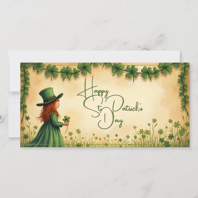 St. Patrick's Day Girl med Shamrocks (Framsida)