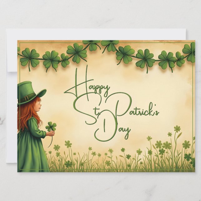 St. Patrick's Day Girl med Shamrocks (Framsida)