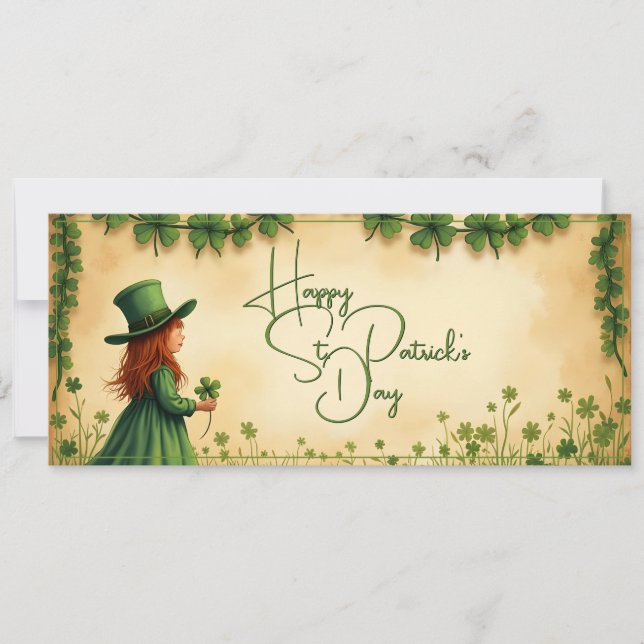 St. Patrick's Day Girl med Shamrocks (Framsida)