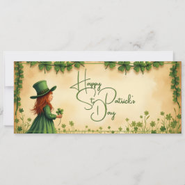 St. Patrick's Day Girl med Shamrocks