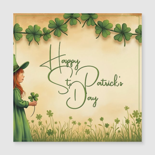 St. Patrick's Day Girl med Shamrocks (Framsida)