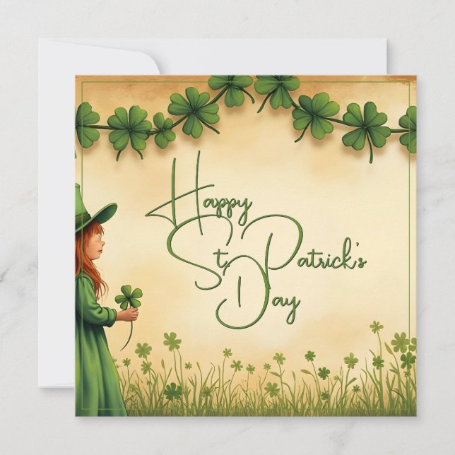 St. Patrick's Day Girl med Shamrocks (Framsida)