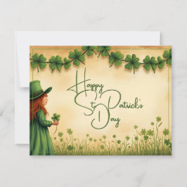 St. Patrick's Day Girl med Shamrocks