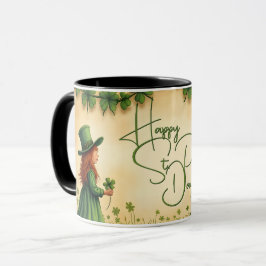 St. Patrick's Day Girl med Shamrocks Mugg
