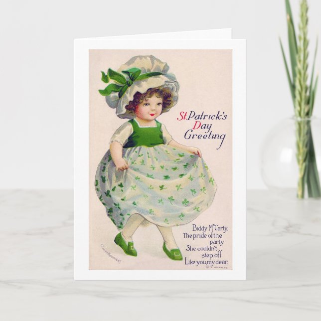 St. Patrick's Day Girl, Vintage Kort (Framsida)