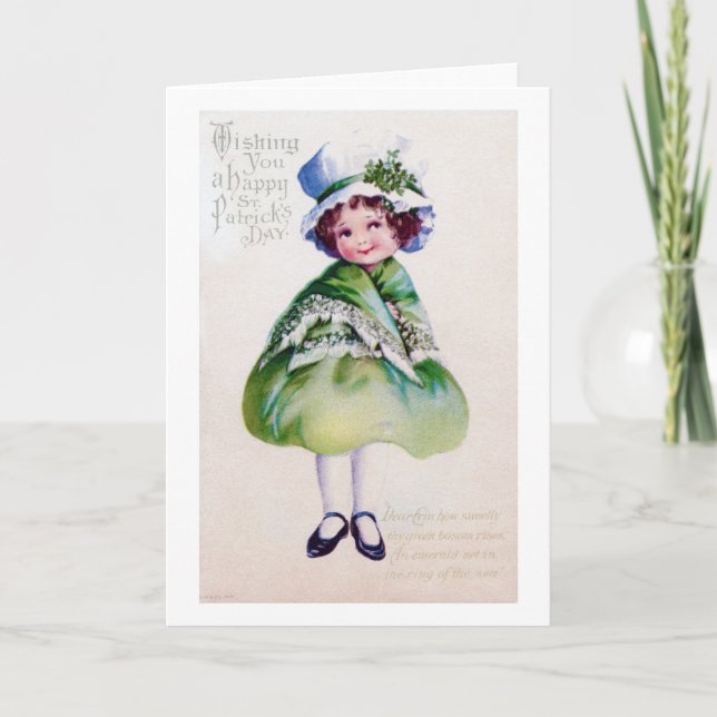 St. Patrick's Day Girl, Vintage Kort (Framsida)