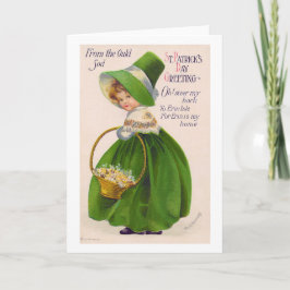 St. Patrick's Day Girl, Vintage Kort