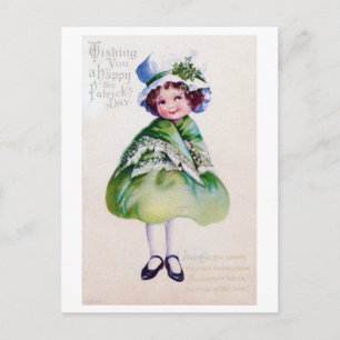 St. Patrick's Day Girl, Vintage Vykort