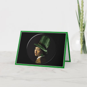 St. Patrick's Day - Girl with the Shamrock Earring Kort