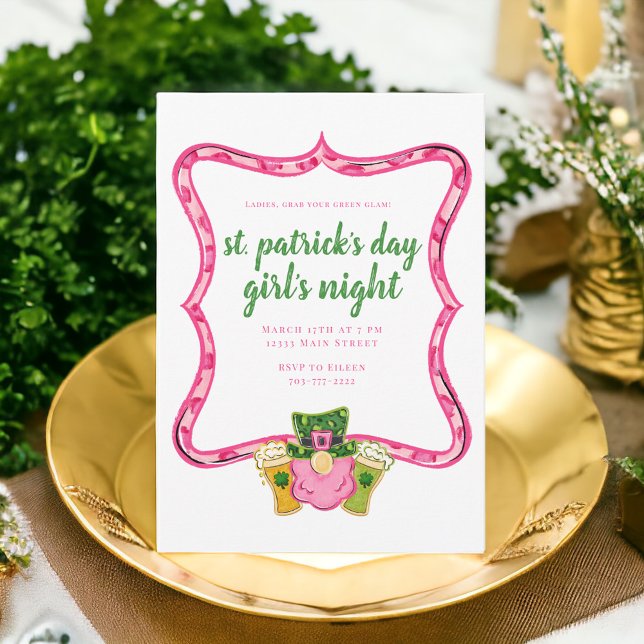 St patrick's day Girl's Night Inbjudningar (Skapare uppladdad)