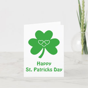 St. Patrick's Day Glad Smil Shamrock Klöver Helgkort