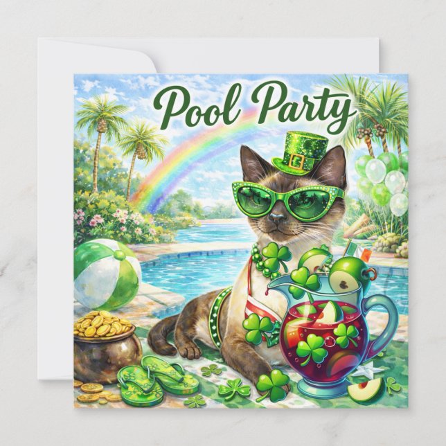 St. Patrick's Day Glamour Katt Poolparty  Spara Datumet (Framsida)