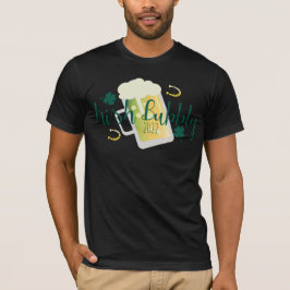 St Patricks Day Glänsande Grön Svart T Shirt