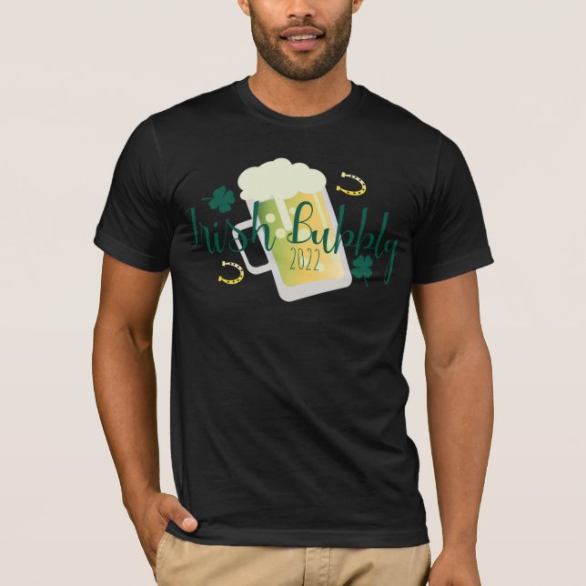 St Patricks Day Glänsande Grön Svart T Shirt (Framsida)