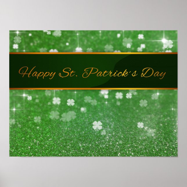 St. Patrick's Day Glitter Shamrock Poster (Framsidan)