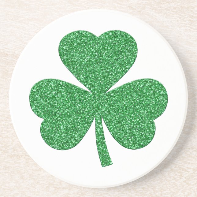 St. Patrick's Day Glitter Shamrock Underlägg (Framsidan)