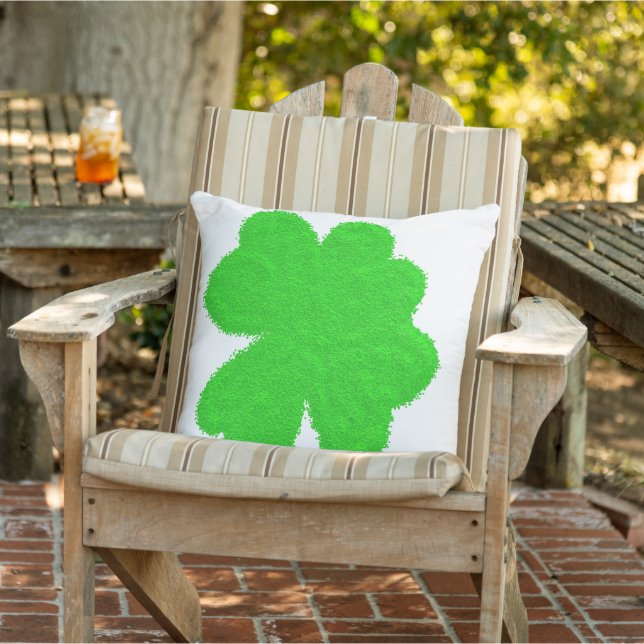 St. Patrick's Day glittrande shamrock lycklig klöv Kudde (Stol)