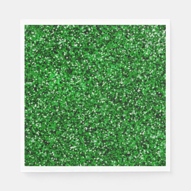 St. Patrick's day gnistra glitter kelly grönt Pappersservett (Framsidan)