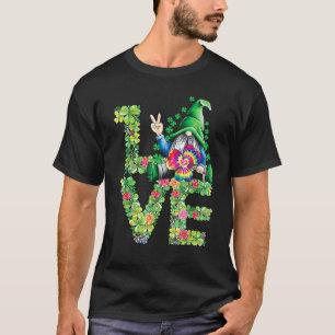 St patricks day Gnome Kärlek Shamrock Klöver Bo T Shirt