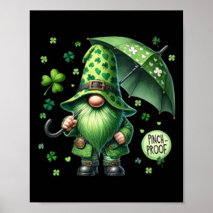 St patricks day Gnome med Grönt Beard Funny Pinch Poster