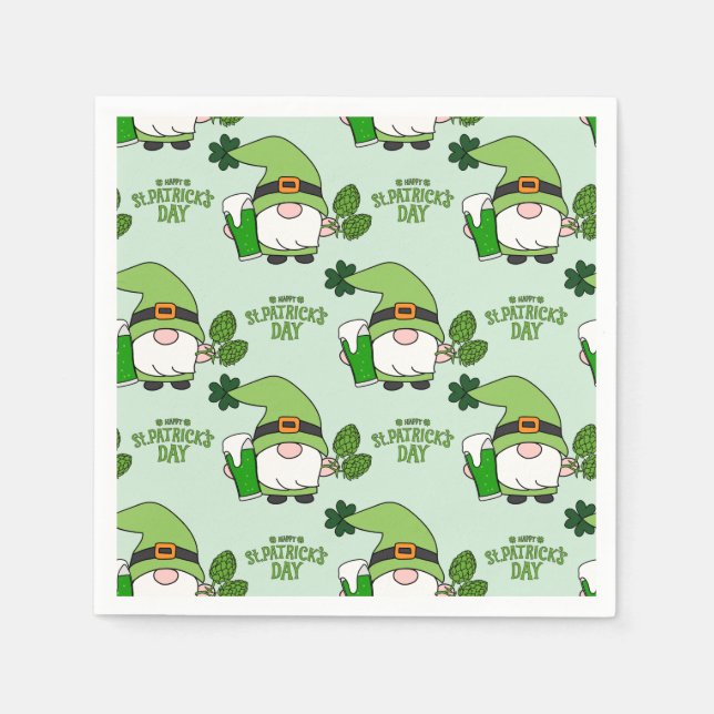 St. Patrick's Day Gnome Napkins Pappersservett (Framsidan)