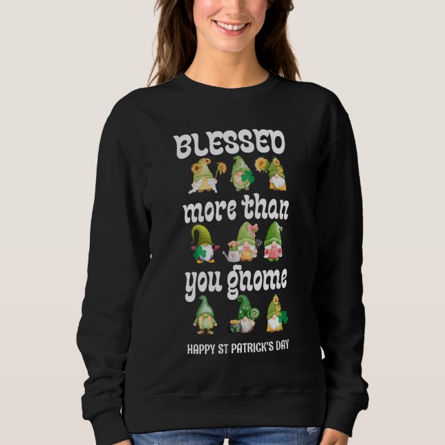 St patricks day Gnomes BLESSED MER ÄN T Shirt (Framsida)