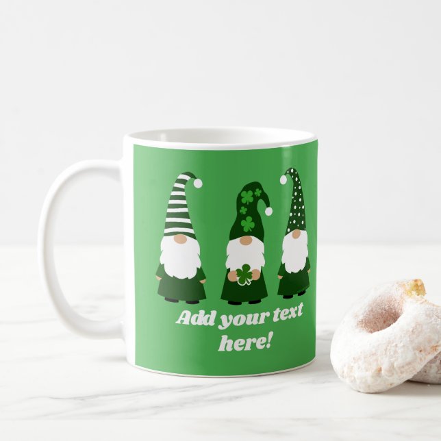 St patricks day Gnomes Cute Personlig Kaffemugg (Med munk)