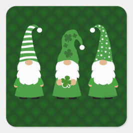 St patricks day Gnomes Fyrkantigt Klistermärke