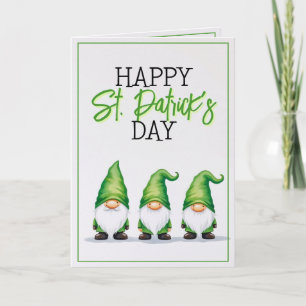 St patrick's day Gnomes med tre Gröntar Kort