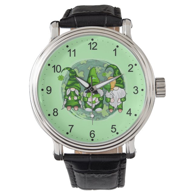 St. Patrick's Day Gnomes Shamrock Gnomes-54989 Armbandsur (Framsida)