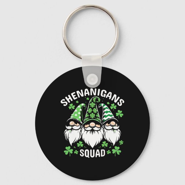 St patricks day Gnomes Shenanigans Squad 2024 Mana Nyckelring (Framsida)
