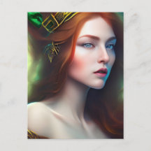 St. Patricks Day Goddess Woman-vykort