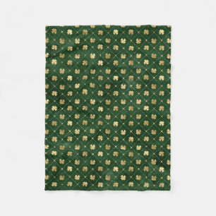 St patricks day Golden Klöver Shamrock Vintage Fleecefilt