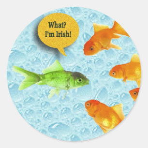 St. Patrick's Day, Goldfish Humor Runt Klistermärke
